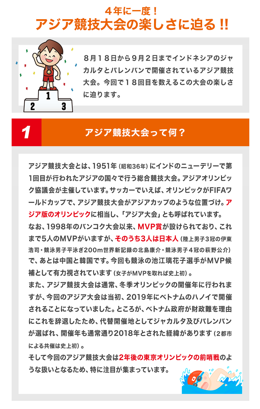 ４年に一度！アジア競技大会の楽しさに迫る!!